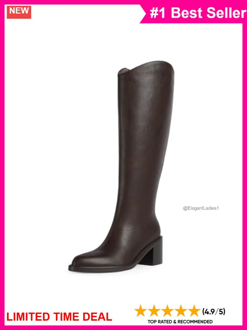 Knee High Boots Women Pointed Toe Faux Suede Chunky Block Heel Tall Long Boots